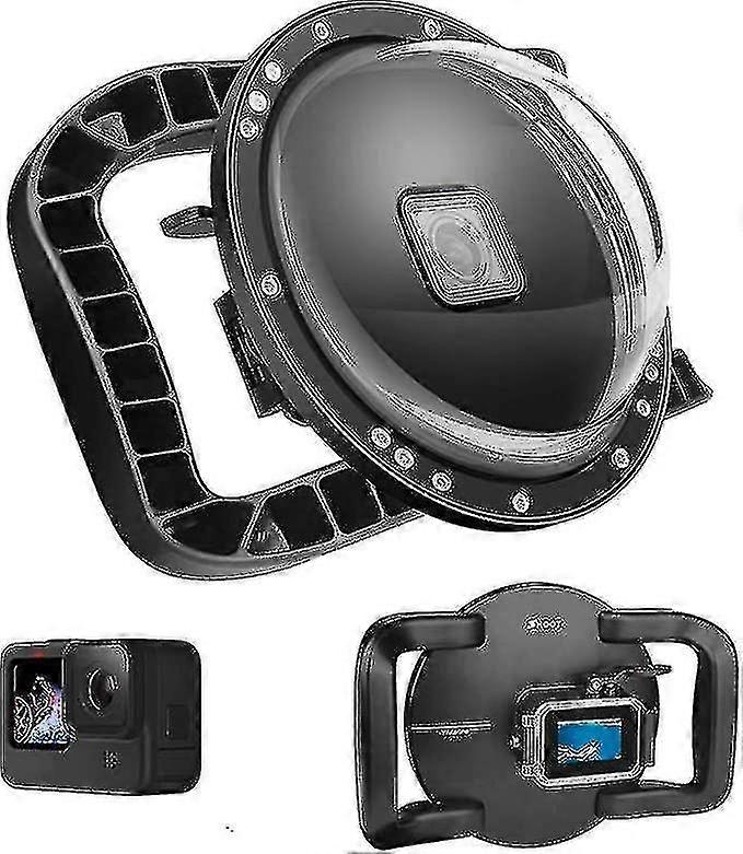 Zk- Dome Port For Gopro Hero 9/10 Black - Floating Dual Grip Stabilizer, Magnified Trigger, Built-in