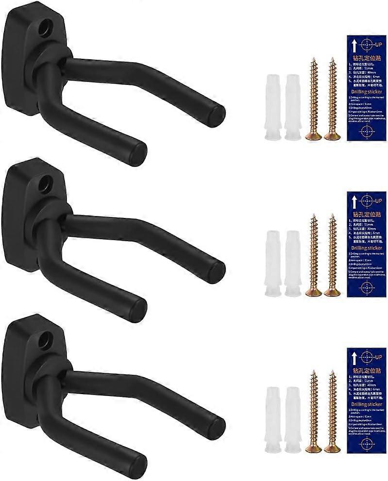(3 Pack)Guitar Wall Mount, Guitar Hook, Guitar Stand Compatible with Acoustic/Bass/Electric/Banjo/Ukulele/Fiddle