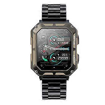 1.83-inch smart watch heart rate Bluetooth call information push smart bracelet long battery life sports watch black three-strain strap