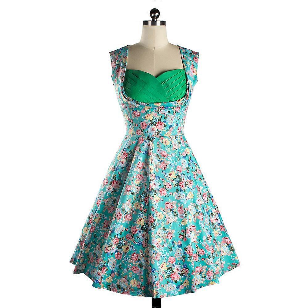 Hepburn Style tryckt vintageklänning