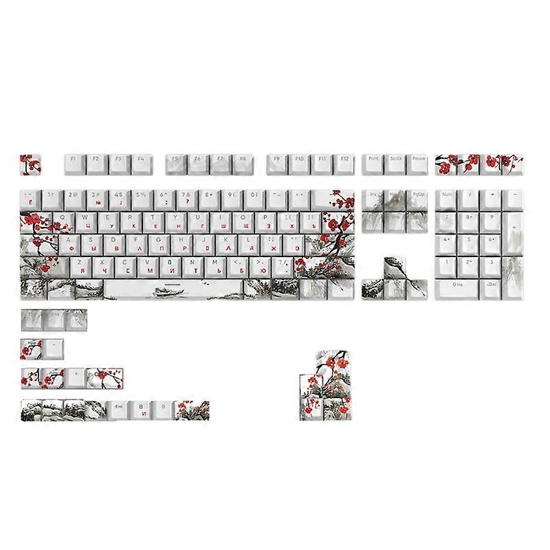 129 Keys Keycaps Backlit Mechanical Keycap PBT Russian Korean Japanese English