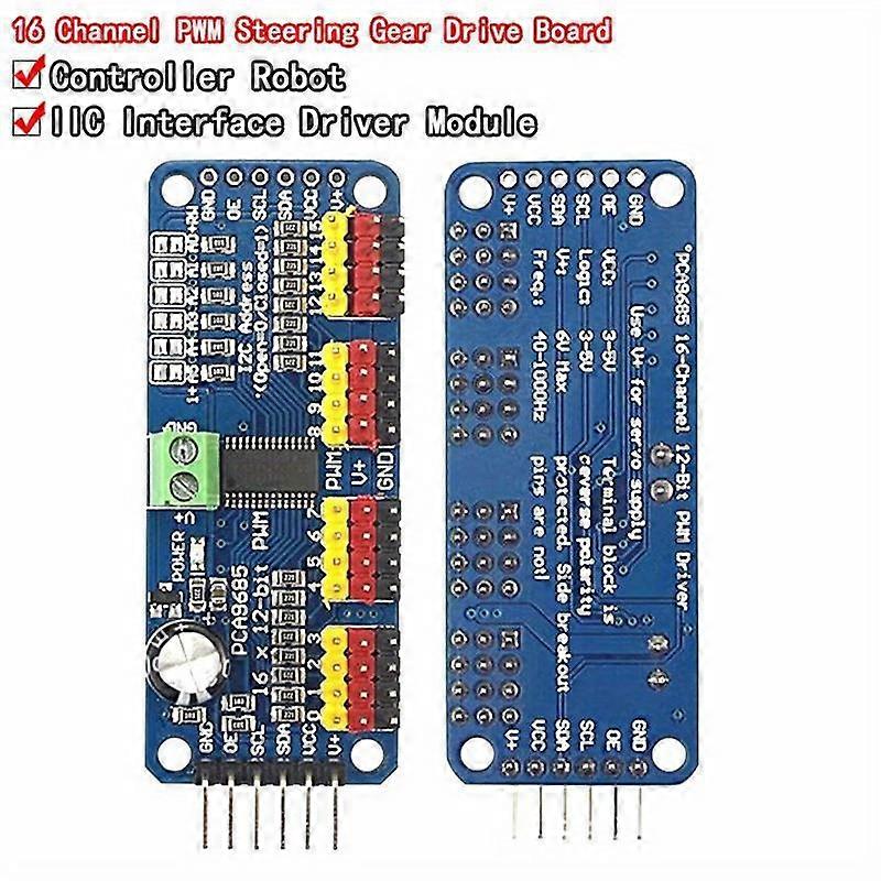1pc 16-Channel PWM Servo Driver with I2C Interface for Arduino and Raspberry Pi - DIY Servo Shield Module with 12-Bit Precision and Easy Control