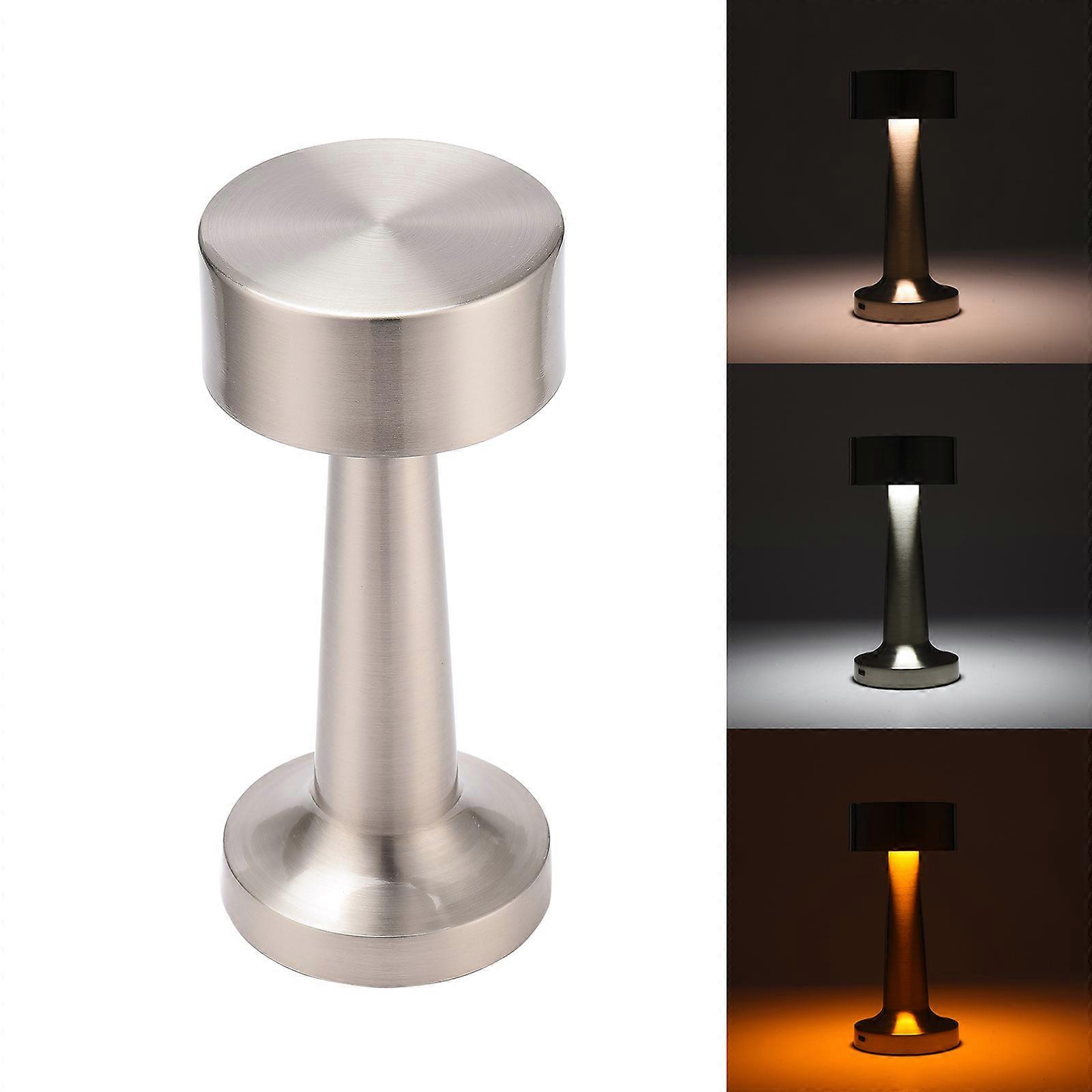 Portable Metal LED Table Lamp,3 Color Touch Sensor Rechargeable Desk Lamp