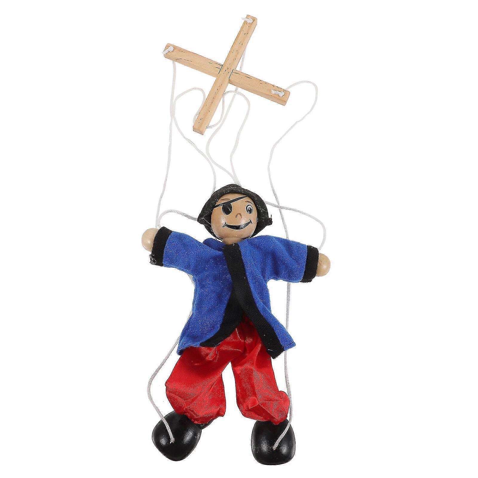 Pirate Marionette Puppet String Wood Pirate String Marionette Puppet Show Toy Interactive Pirate Toy