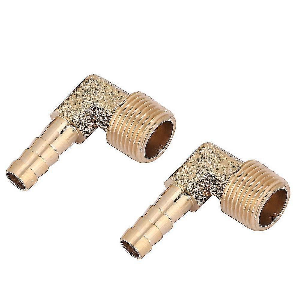 2pcset Brass Elbow Hose Barb Coupling Connector Joint Adapter Fitting (8mm) G38 Male Thread