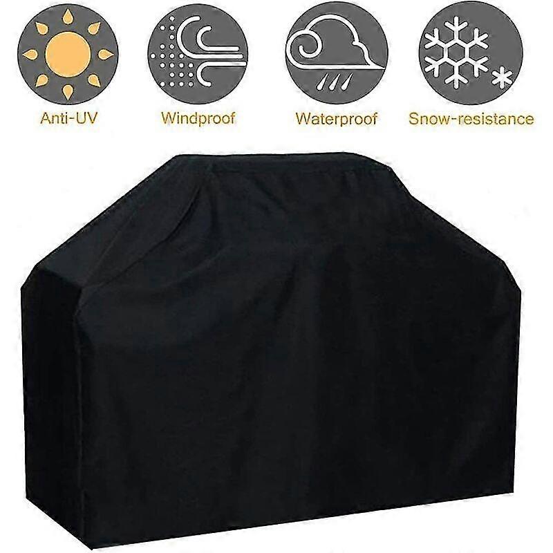 Durable Grill Cover Made Of Waterproof And Windproof, Light-Resistant Oxford Fabric For Weber, Brinkmann Grill And Most Grill Shelves. 145 X