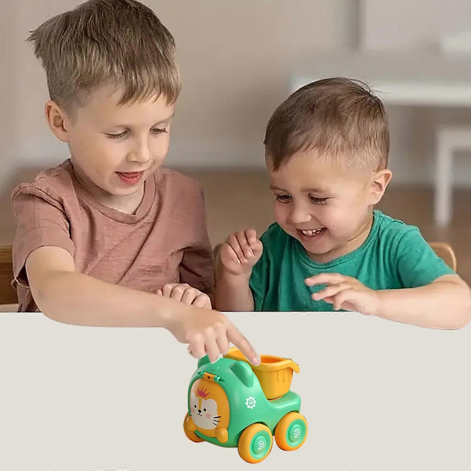 Interactive Nature Inspired Push And Move Engineering Vehicle Toy For Toddlers Supports Motor Skills Pretend Play With Flip Top Storage