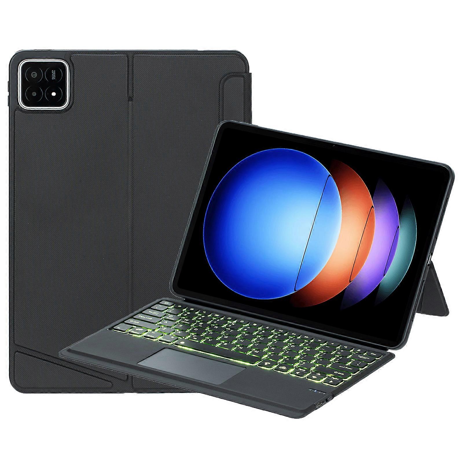 Detachable Backlit Touchpad Bluetooth Keyboard For Xiaomi Pad 6S Pro 12.4 + Leather Tablet Stand Case