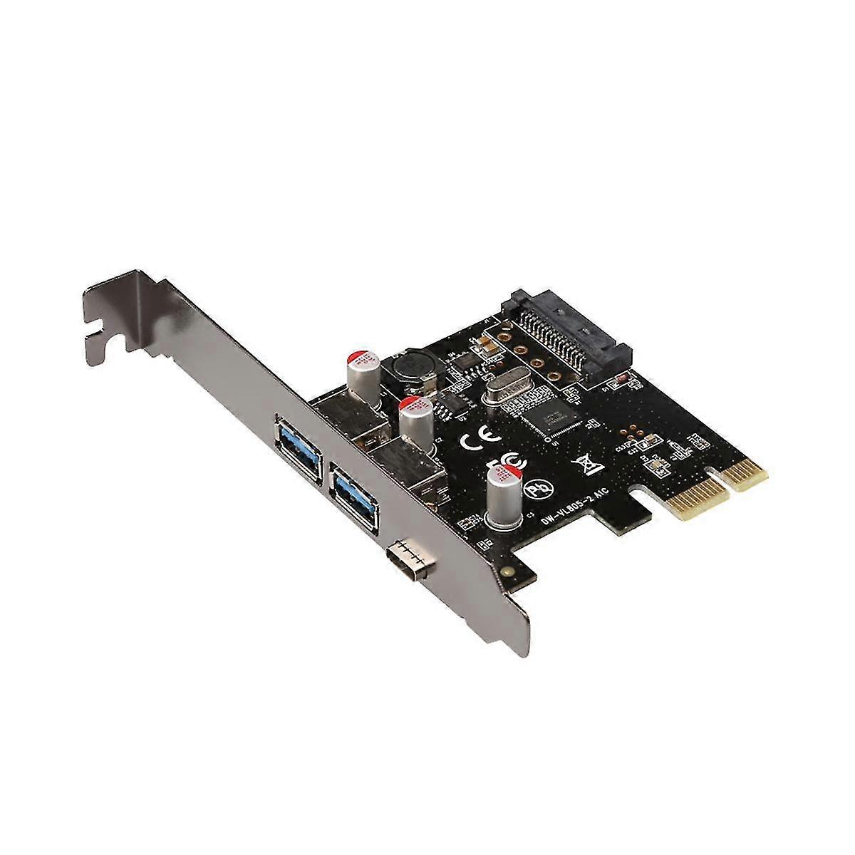 PCIE to Usb3.1 Type C -laajennuskortti USB-keskittimen jakaja työpöydälle PCIE Riser -kortti Pci Express Conve XYT