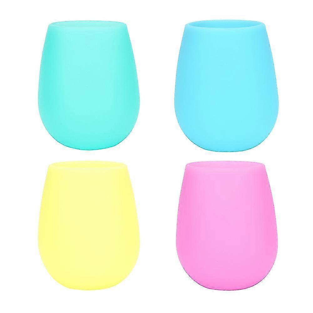 4-pack silikon freezable vin glas återanvändbara splittringssäkra vintumlare för fester, picknick