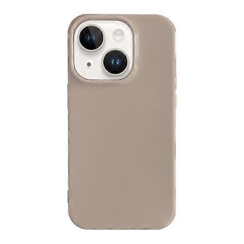 Mobile Phone Cases For iPhone 15 Plus Shockproof Solid Color TPU Phone Case(Khaki)