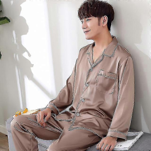 svart silke menn pyjamas sett