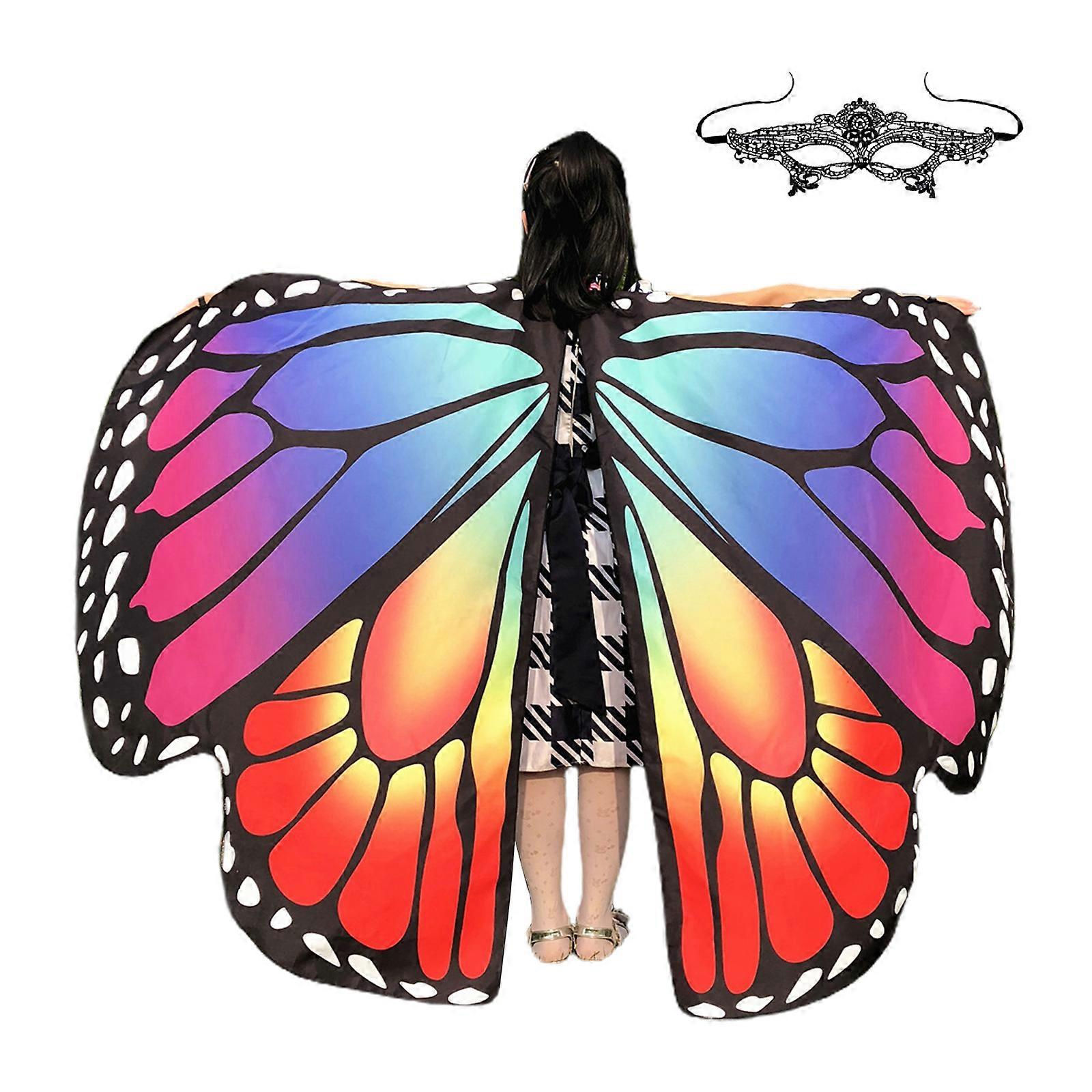 New  Girl Child Dance Wings Halloween Christmas Party Colorful Butterfly Wings Performance Costumes