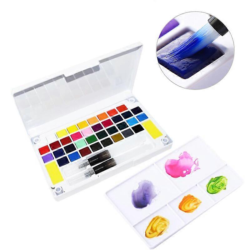 Többszínű tömör akvarell pigment ecset festékkészlet hordozható festőművészeti eszköz