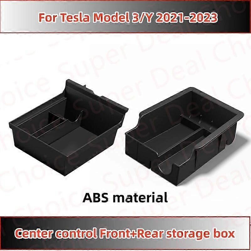 Car Interior Car Storage Box For Tesla Model 3 2022 Model Y 2023 Center Armrest Box Storage Hidden Interior Organizer Cup Holder Auto PartsMotor Vehic