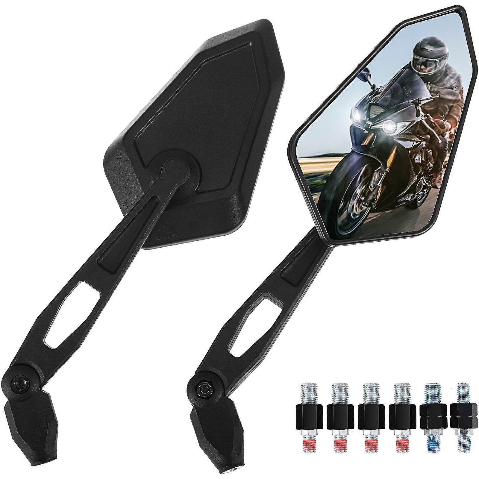 1 Pair Motorcycle Rear View Mirrors Universal Motorcycle Mirrors Adjustable Handlebar Mirrors