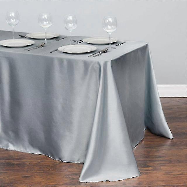 Jwl White Table Cloth Polyester Table Cloth Rectangular Satin Tablecloth