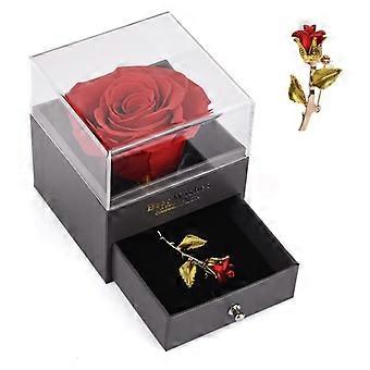 Cadeaus voor Vrouwen aa Haar Bewaarde Rode Echte Roos et Hart Ik Hou Van Jou Ketting Verjaardagscadeaus voor Vrouw Vriendin Oa op Valentijns oederdag Jubileu Roantisch Cadeau 2026 - GBP £18