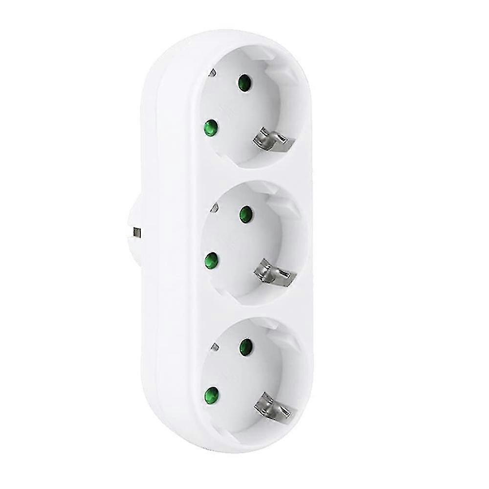 3-way Socket Adapter Wall Plate Socket 250v/16a 3500w/max Eu Plug