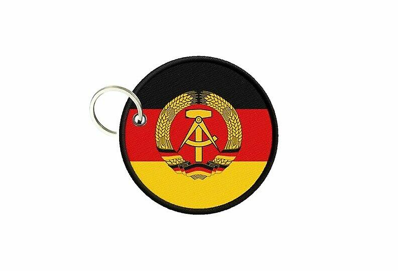 Keychain keys german flag rda is printed round round roundcarde