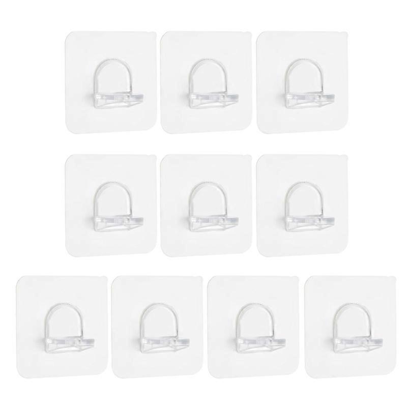 10Pcs Fixed Paste Hook Non-Perforated Good Load-Bearing Plastic Clear Shelf Support Bracket for Closet