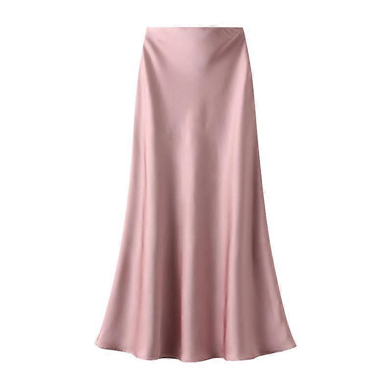 Satin Midi Skirt High Waist Long Skirts For Women