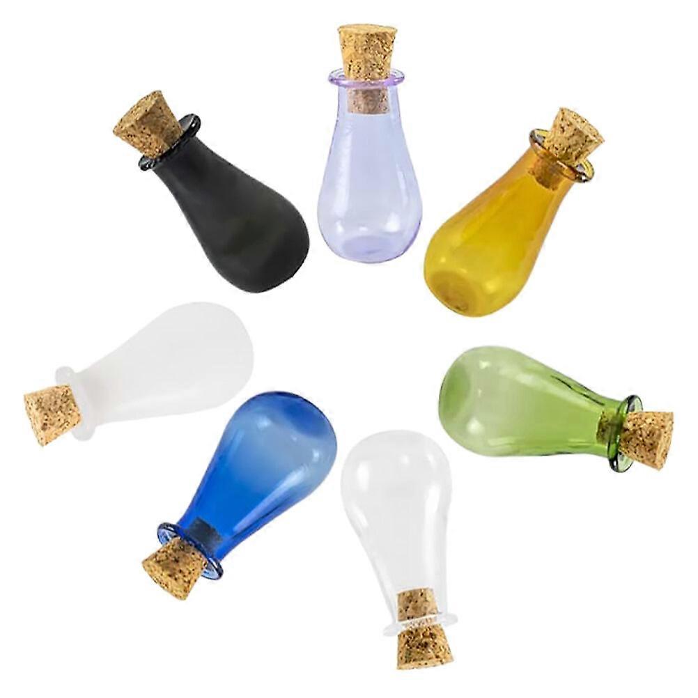 7 stk beholdere låg mini glasflasker små glas krukker mini hjerte glasflasker bryllup favor flaske
