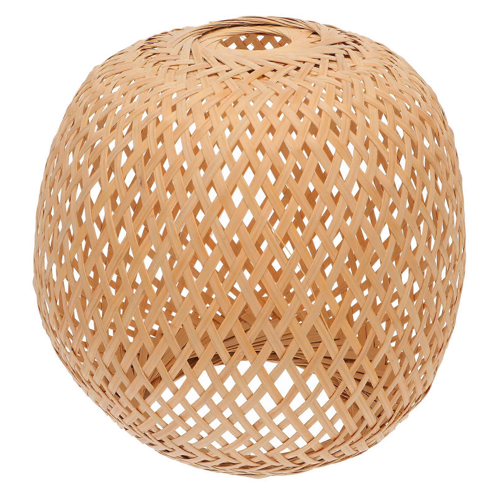 1pc Bamboo Pendant Lamp Cover Rural Style Handmade Bamboo Weaving Lampshade (Random Color)
