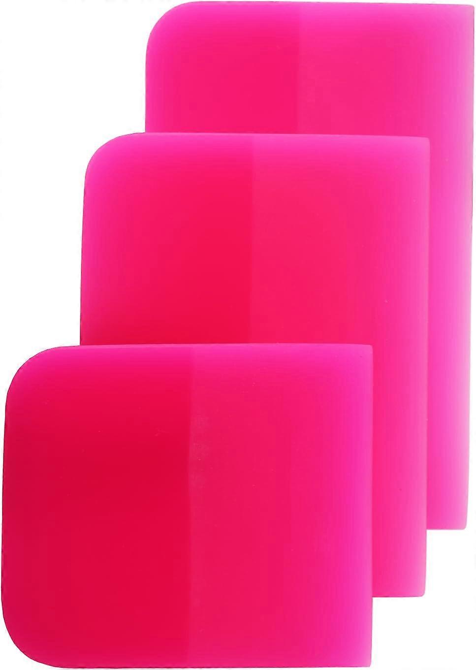 3 stk. rosa ripebestandige PPF- og solfilmsgummiskaler
