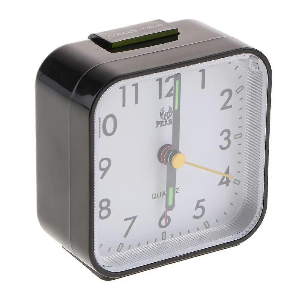 Quartz Analog Alarm Clock for Bedside Nightstand - Loud Alarm, Snooze, Light, and Battery Operated