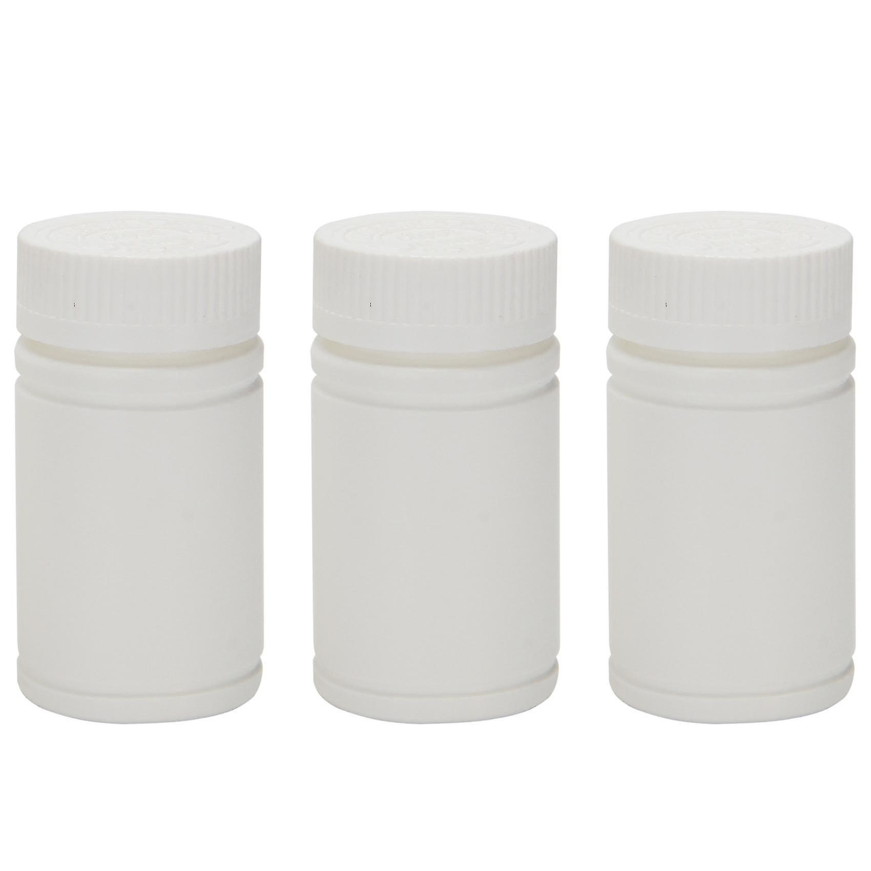 Plastic Empty Medicine Bottles Pill Container Holder 3pcs White