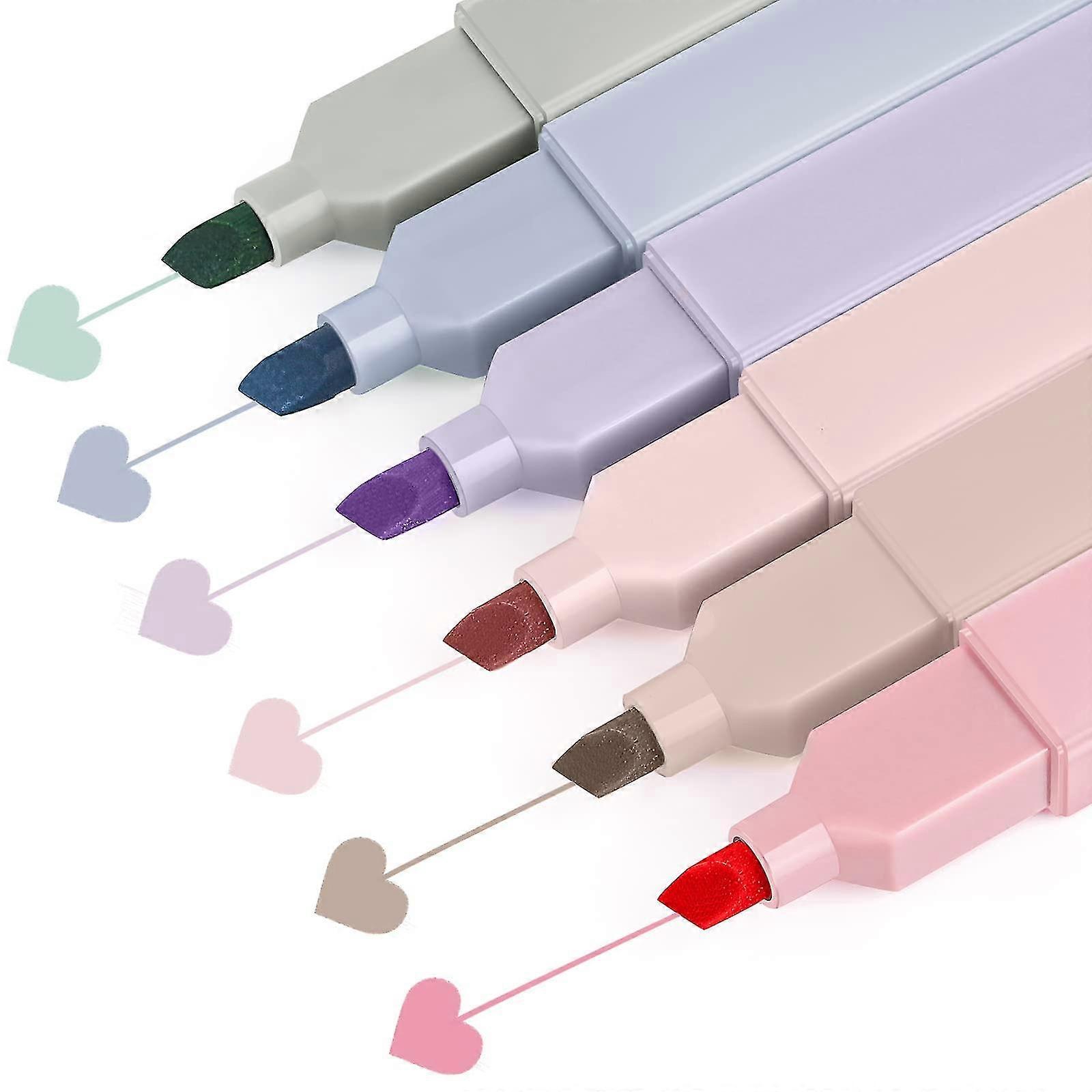 Aesthetic Cute Highlighters Assorted Colors, Bible Highlighters, And Pens No Bleed, Mild Soft Chisel Tip Pastel Highlighters Marker Pens For Bullet Jo