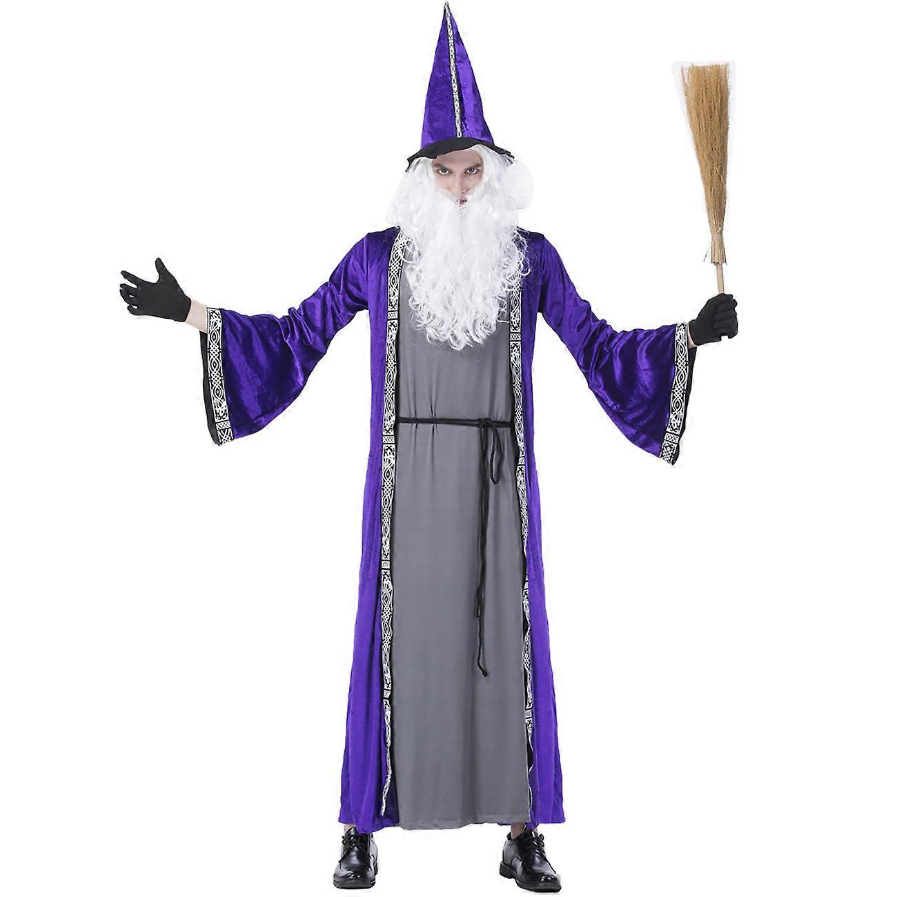 M-XL Halloween Erwachsene Männer Magier Performance Und Show Zauberer Männlich Zauberer Wahrsager Prophet