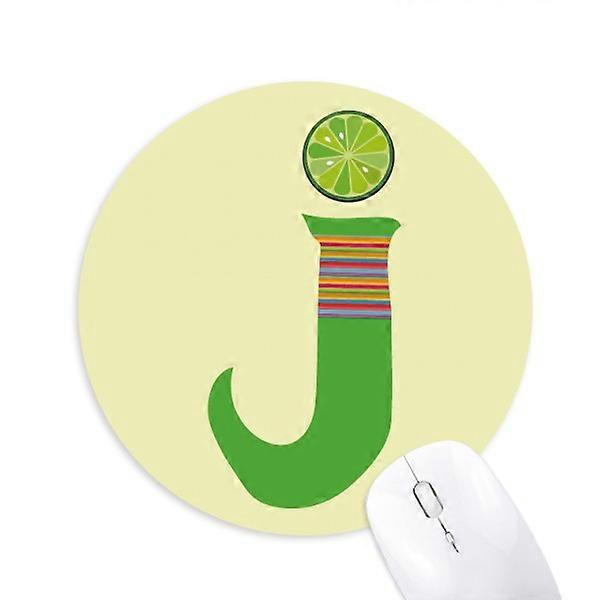 J Alphabet Orange Fruit Cute Pattern Mouse Pad