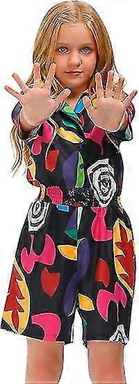 Girl's Halloween Front Button-down Romper Jumpsuit 5-14 Years