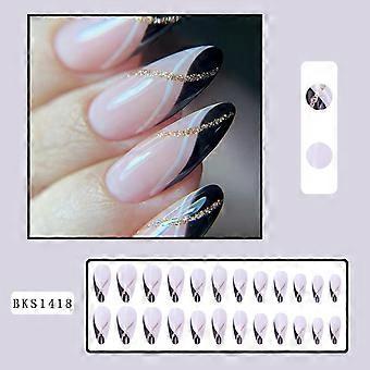 Glans Gemengde Kleur Valse Nagels Com Lijm Modellen
