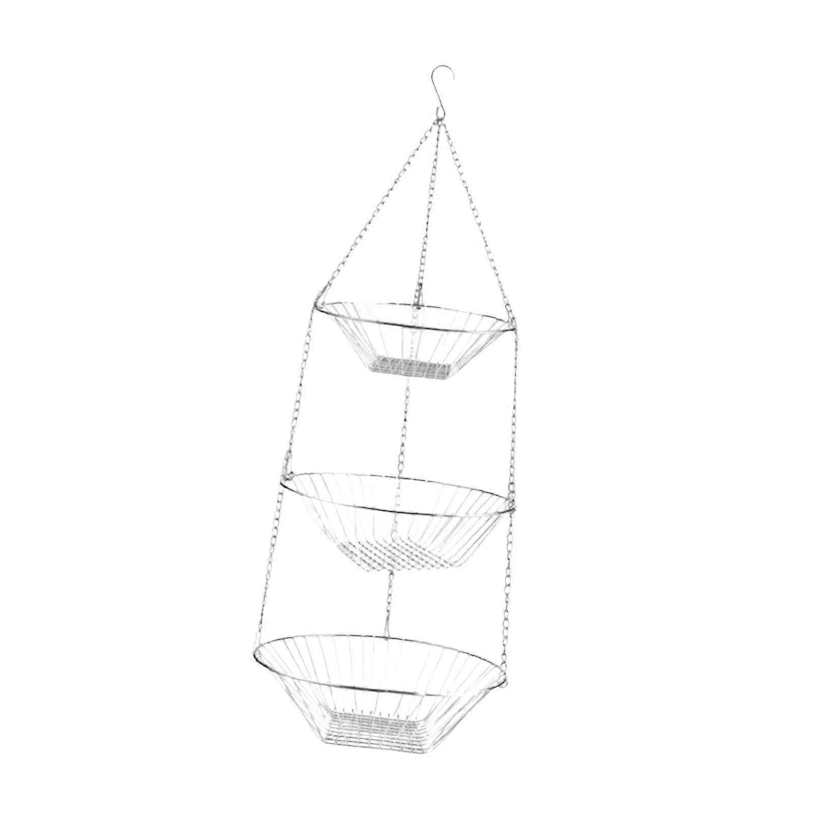 3 Tier Hanging Fruit and Vegetable Basket Fruit Vegetable Holder for Kitchen Bag packaging
