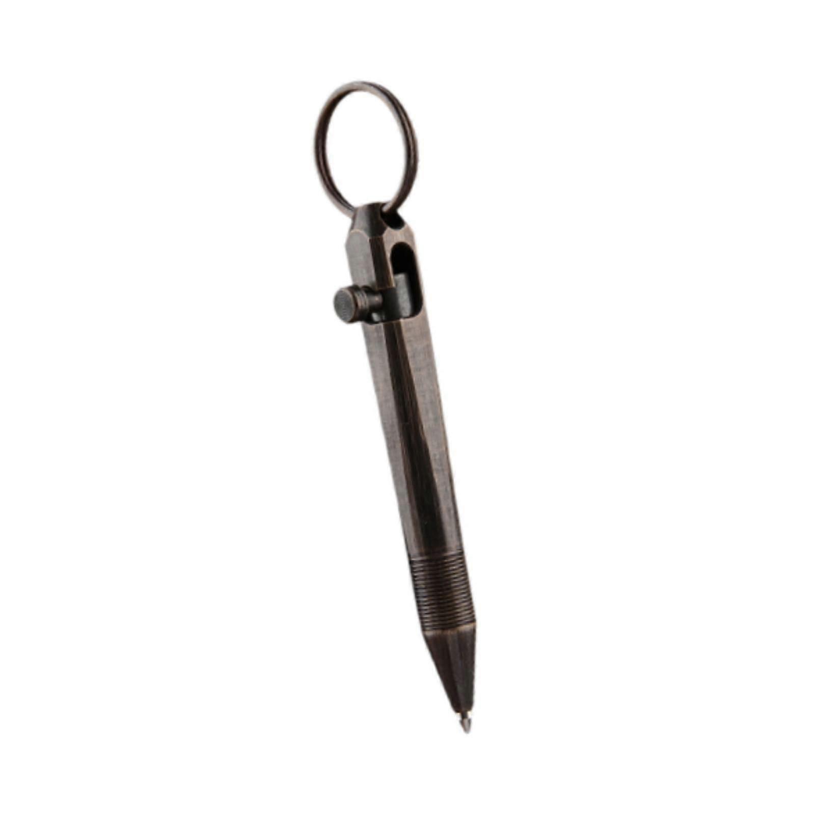 Portable Mini Ballpoint Pen Practical Writing Pen Compact Replaceable Refill Gold