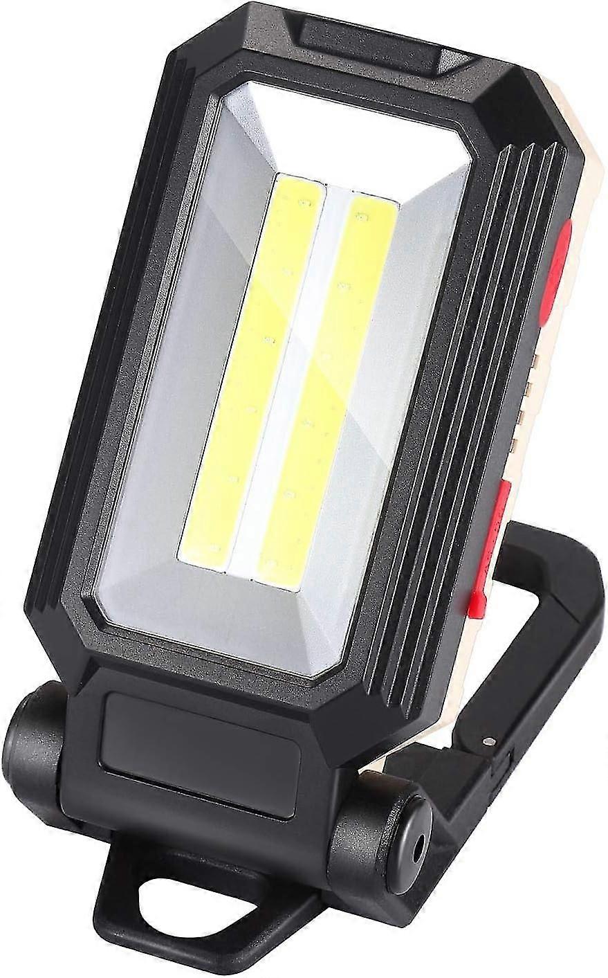 Led Work Light Camping Light Rechargeable Led Spotlight Rechargeable Work Light Lamp Workshop Cob Torch Flashlight With Magnetic Base For Garage, Camp
