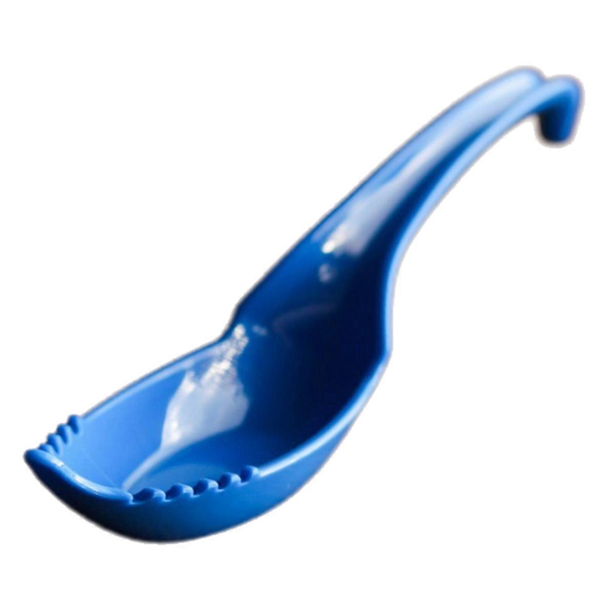 2-in-1 Ramen Soup Spoon Chinese Japanese Ramen Soup Spoon Camping Practical Ramen Tableware Blue