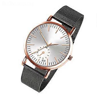 Moda Uomo Donna Orologio da polso al quarzo unisex Orologio quadrante rotondo Display analogico (nero + marrone)