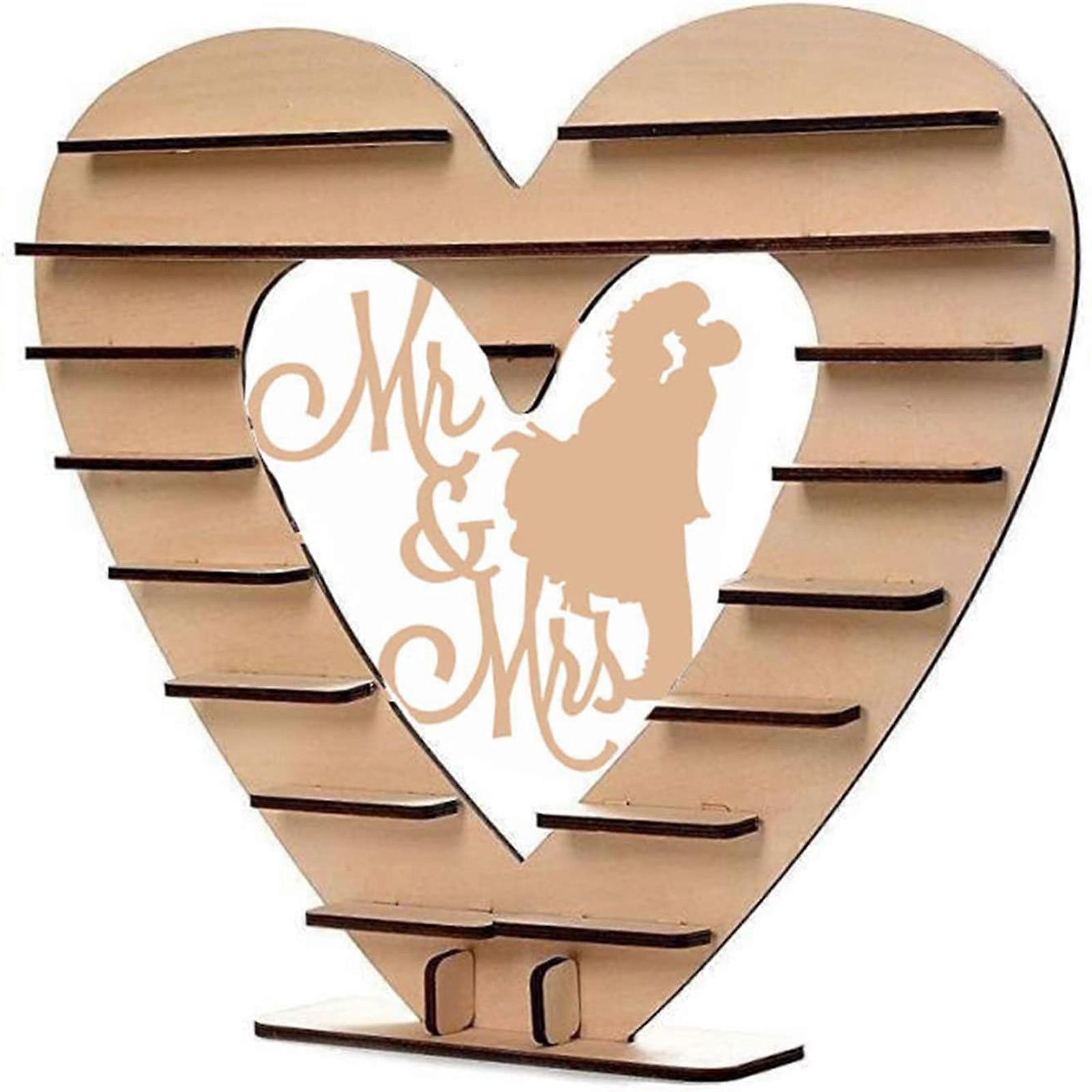Wooden Chocolate Stand Heart Shaped 11.8in High Light Stable Base Chocolate Display Rack