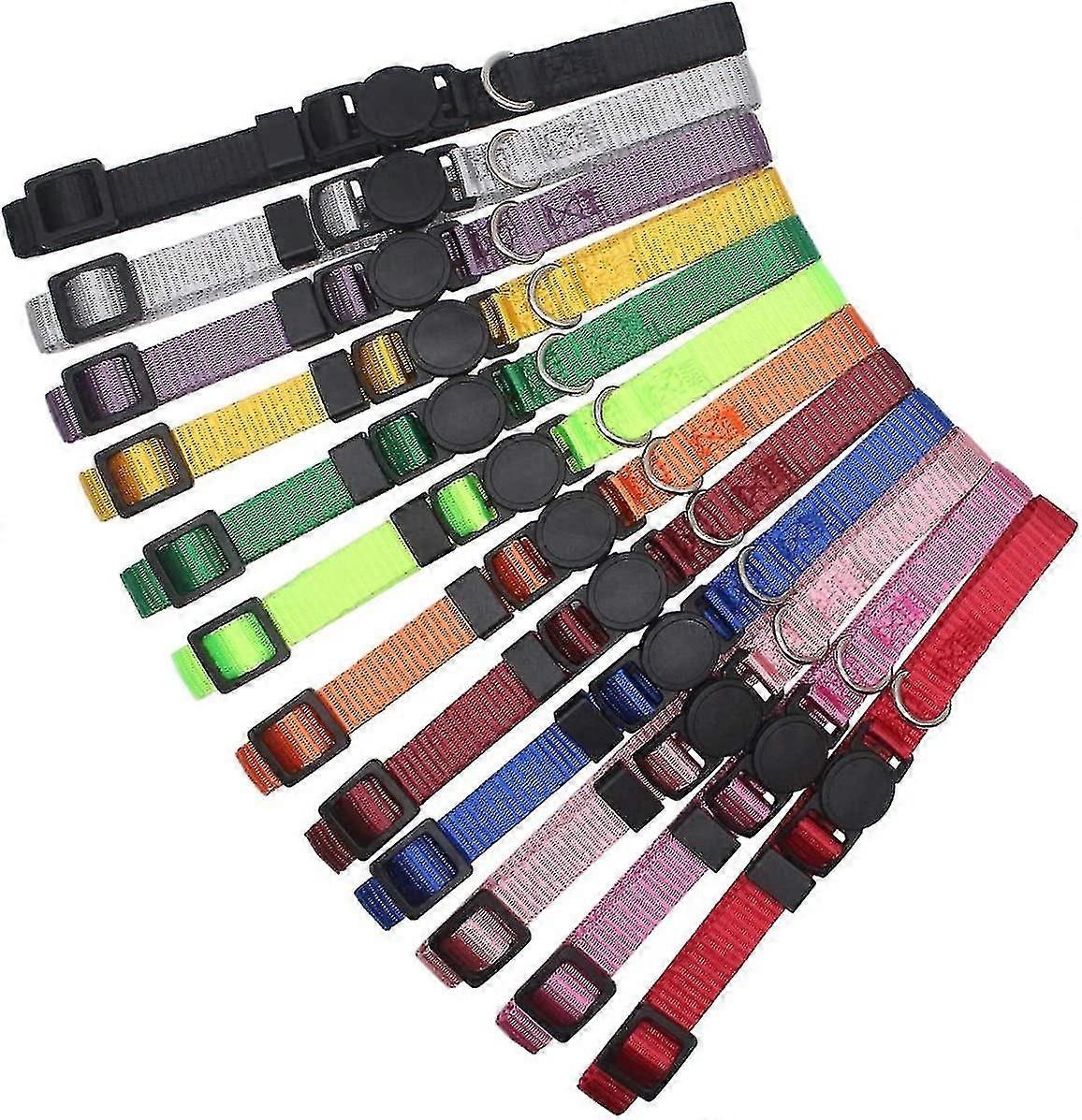 14 Pcs Nylon Doux Puppy Wusing Id Colliers - Réglable Breakaway Litter Colliers Baby Dog Id Bands Identification des animaux de compagnie Éleveurs compatibles avec enregistrement