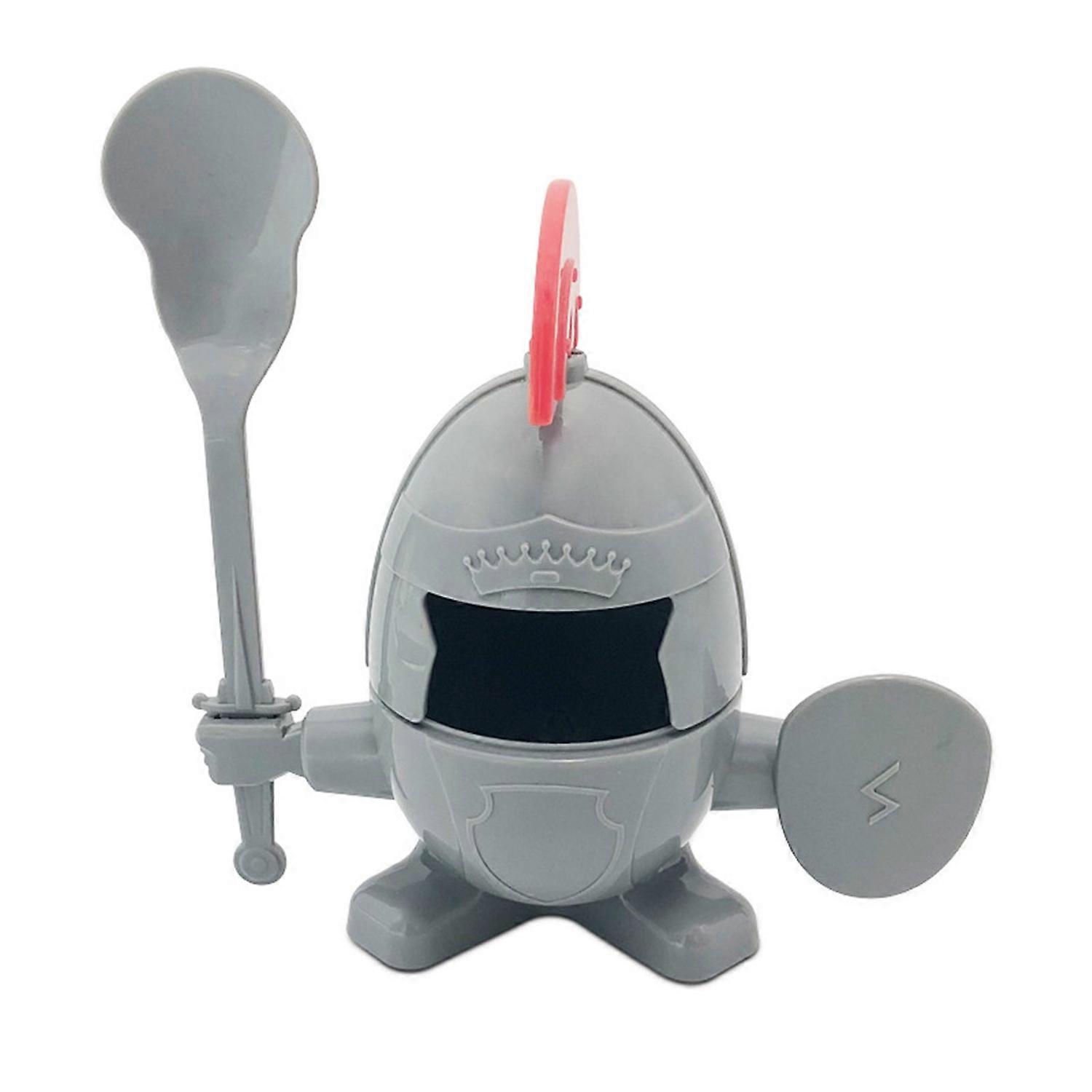 Boiled Egg Cup Holder Knight Design Easy to Clean Reusable Hard Plastic Egg Holder with Spoon Kids