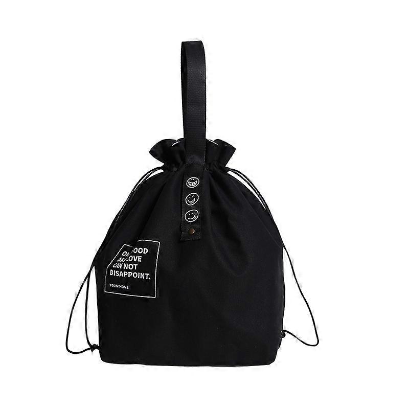 Canvas Insulated Lunch Box with Drawstring Closure, Water Resistant Material, Portable and Stylish Design
