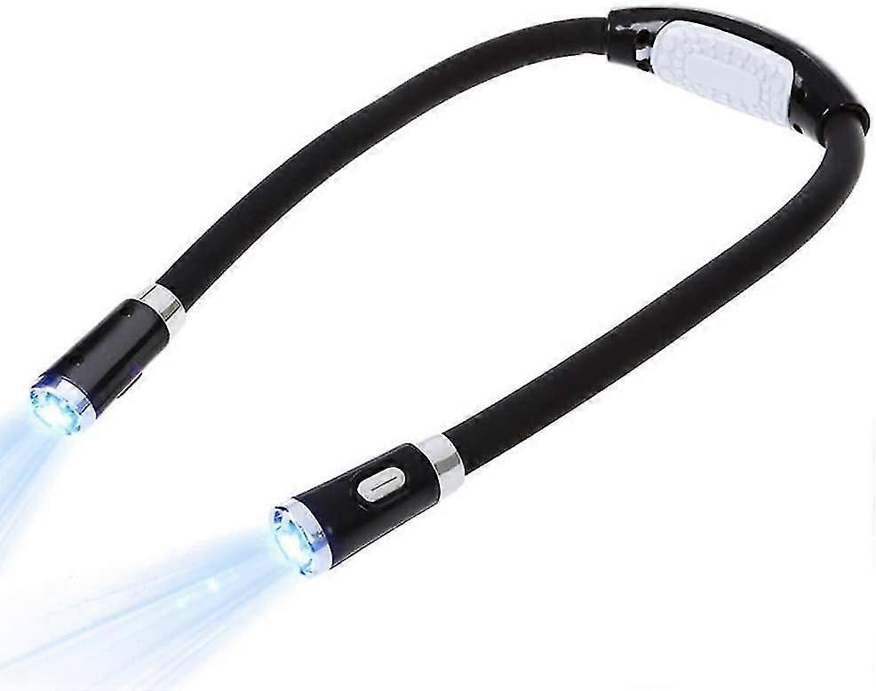 Led Hands-free Reading Lamp Hung On Neck 4 Led Lamp Beads, 4-speed Mode, Can Be Read On Bed Or In Car (black)
