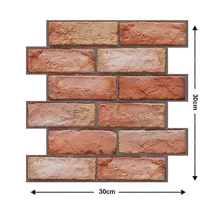 3D Self-adhesive Waterproof Retro Wall Stickers for Bathroom and Fireplace Walls Wall Decoration 10PCS