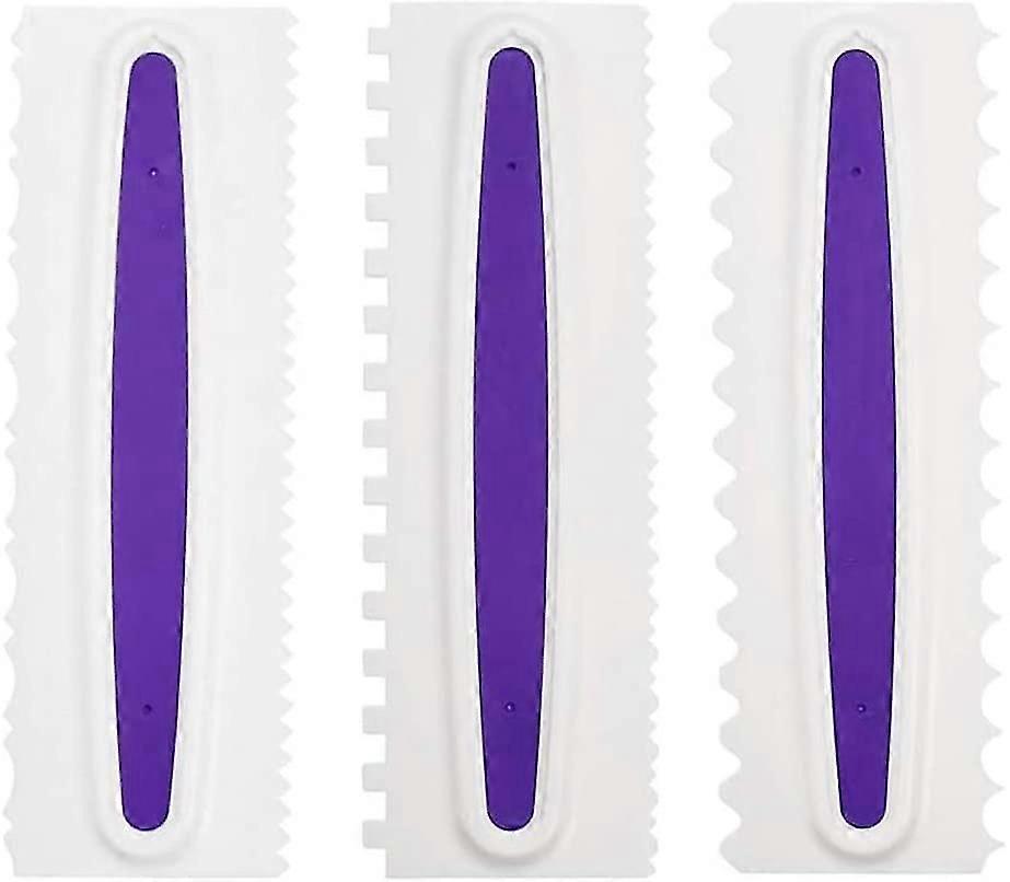 3 Piece Cake Decorating Combs, Smooth Cream Spatula Spatula Comb Spatulas Scraper