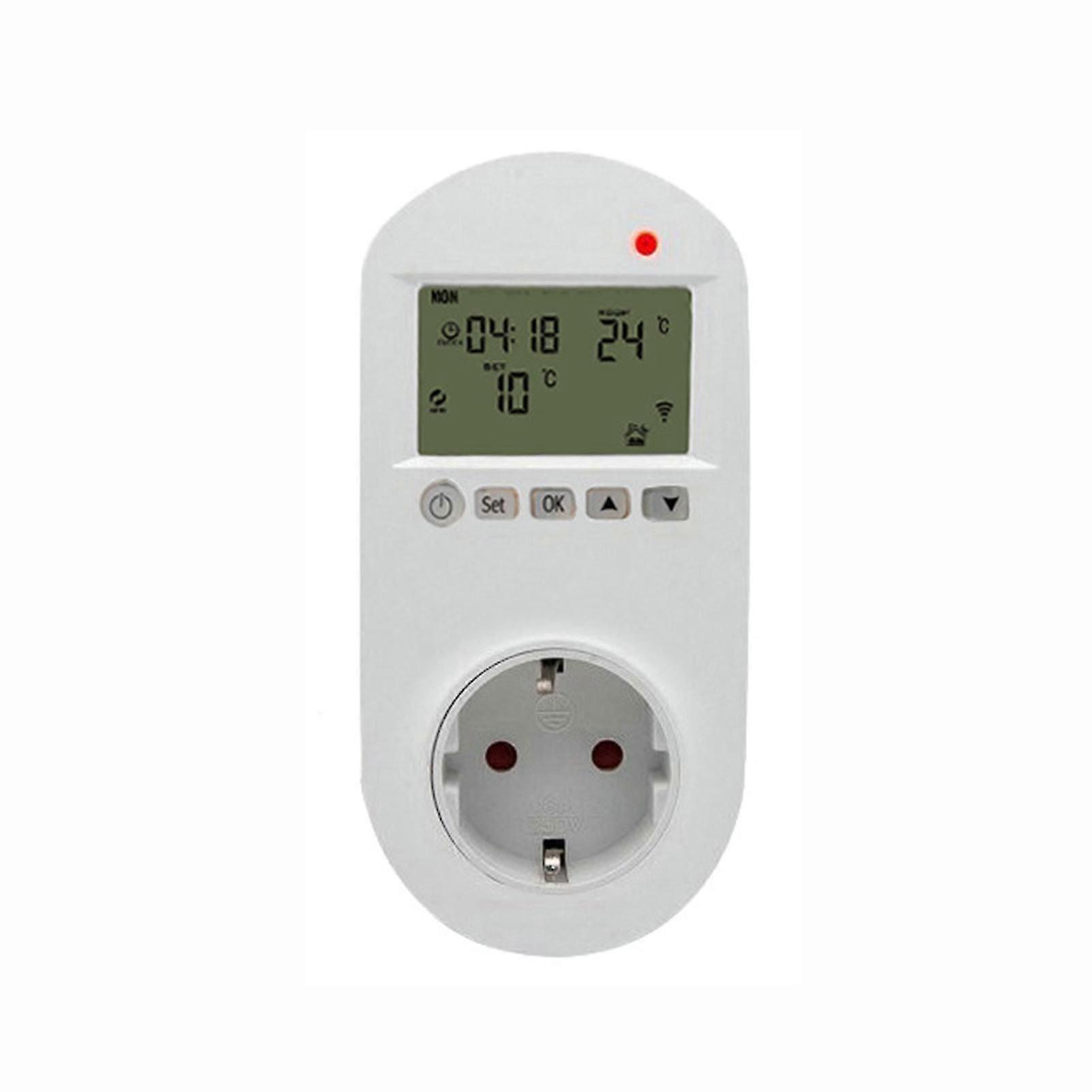 WiFi Plug-in Programmable Thermostat Wireless Thermostat Outlet Temperature Controller APP Remotes Control Power Plug Switch
