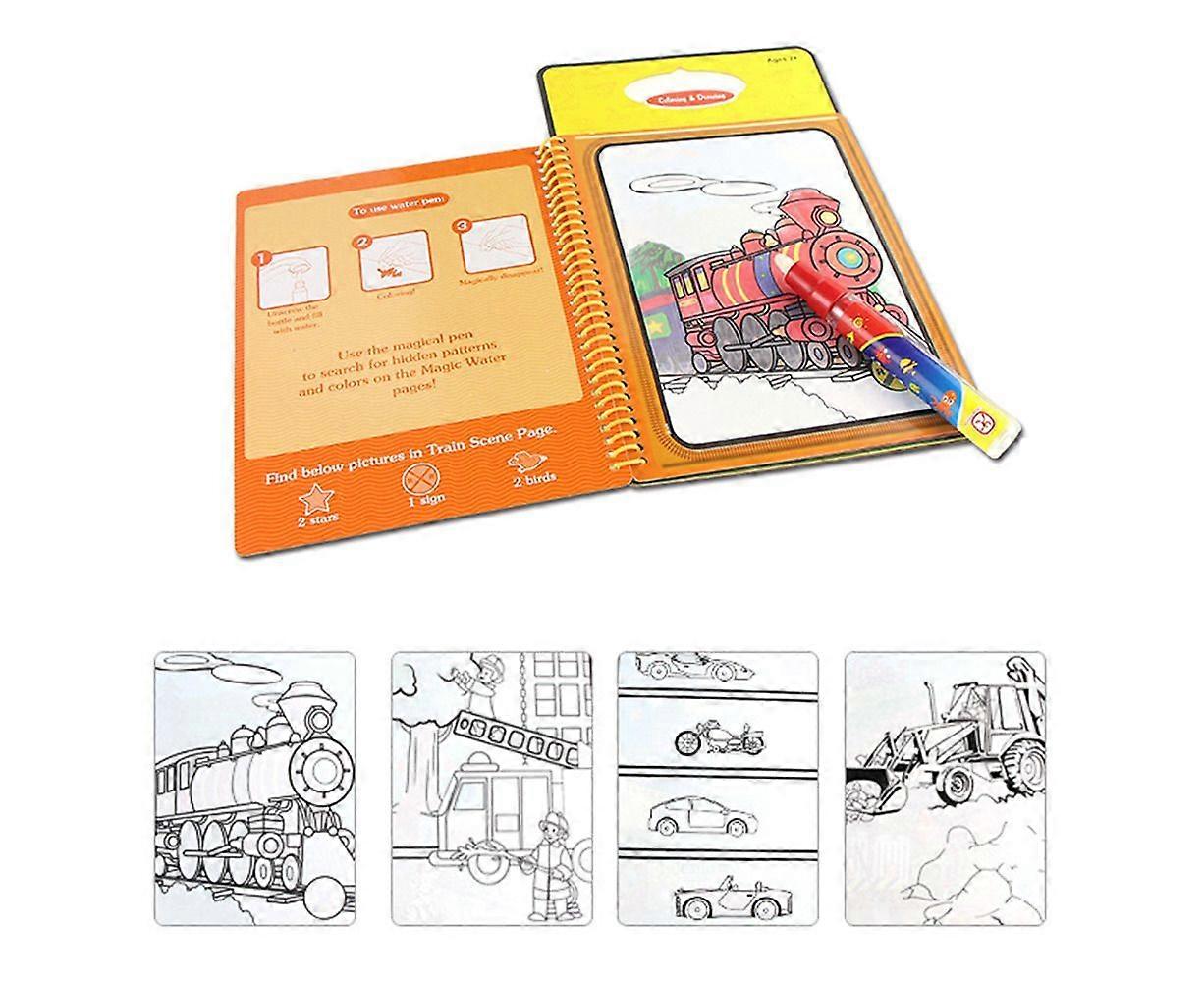 Libro Mágico Reutilizable para Colorear Agua Libros de Actividades de Revelación de Agua - Estilo 1